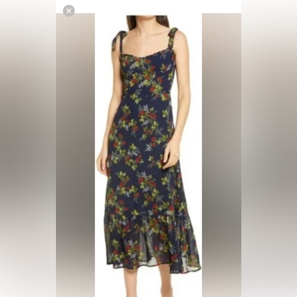 Reformation Nikita dress Navy print size 8